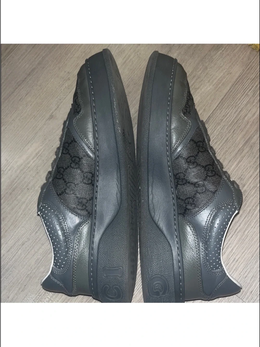 Gucci Men's Charcoal Gray GG Monogram Low-Top Sneakers